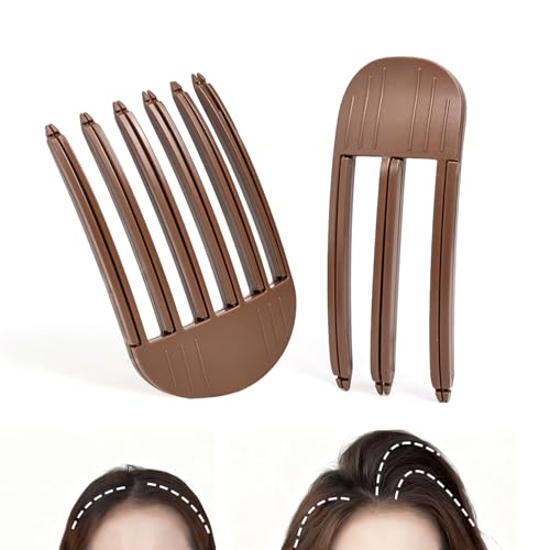 MiUWUU 2PCS Hair Volume Clips Root Booster Clips For Women Hair Volume Clip Styling Tools Coffee