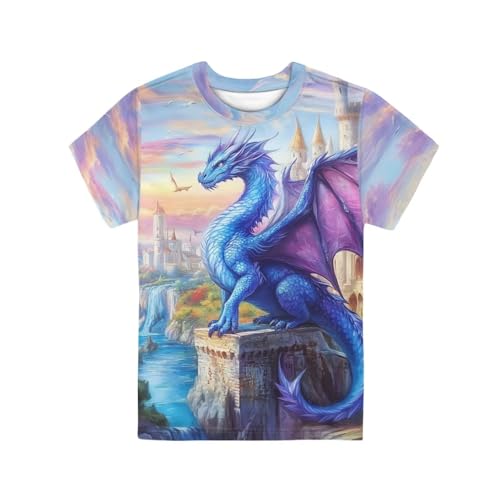 Image of WELLFLYHOM Kids Tshirts Girls Boys Short Sleeve Crewneck Tees Shirts Casual Sport Pullover Tops Size 3-16 Years