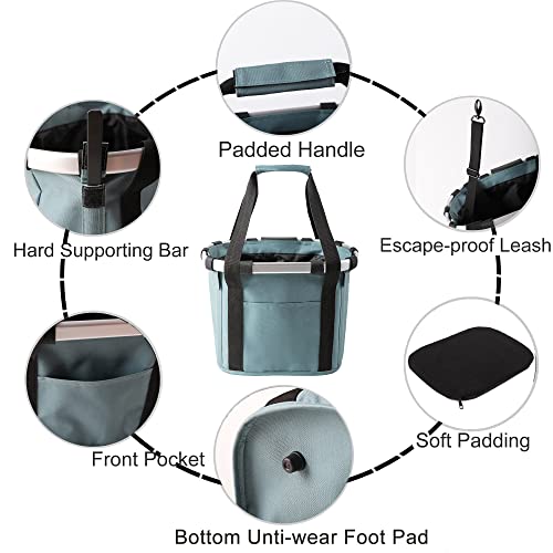 apollo walker Bike Basket Detachable Bicycle Handlebar Baskets Cycling Bag with Fleece Padding Escape-Proof Leash for… - Image 2