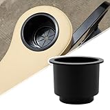 Roykaw Cup Holder Insert for Golf Cart Armrest,with Drain Hole, Black