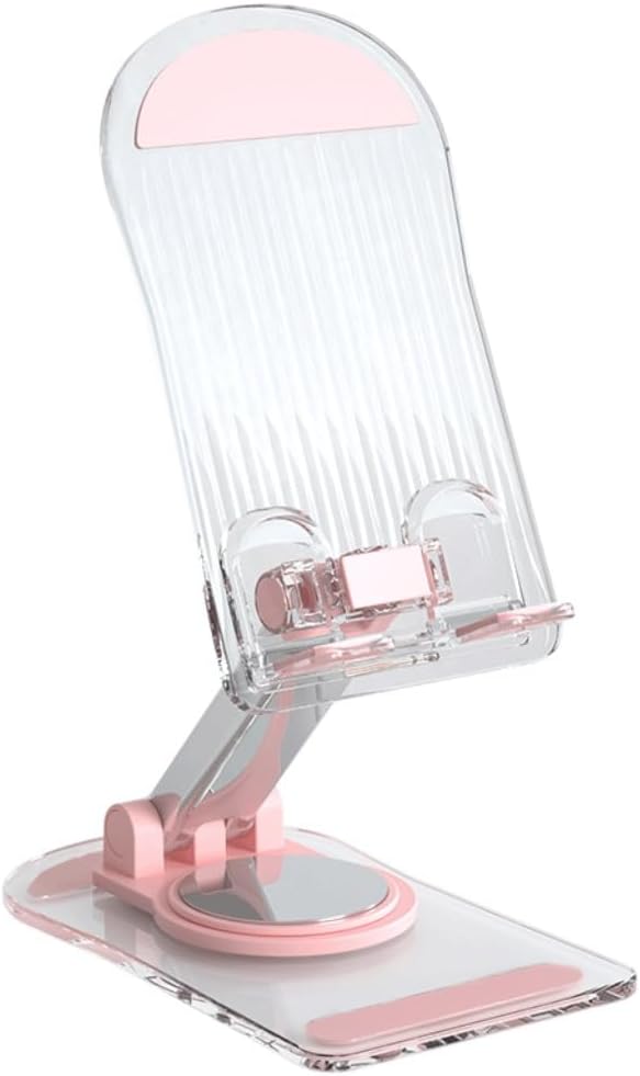 Transparent Acrylic Phone Holder Desktop Rotating Folding Anti Slip Tablet Lazy Support Bracket