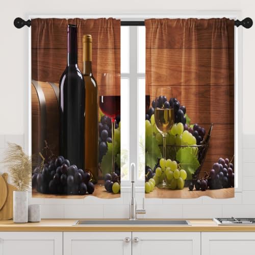 Tayney Kitchen Curtains 45 Inch Length, 2 Pack, Farmhouse Vintage
