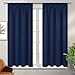BGment Blackout Curtains for Bedroom 45 Inch Length - Room Darkening Drapes Thermal Insulated with Rod Pocket for Short Living Room Kitchen Bathroom Window, 42 x 45 Inch, 2 Panels, Navy Blue
