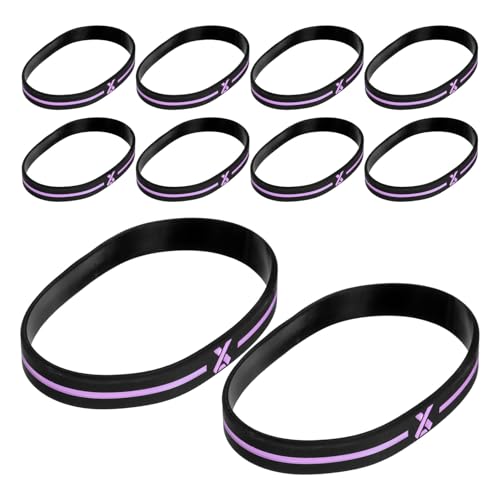 HOMSFOU Pulseras de Silicona para Concienciación de Mama, 30 Unidades Negras, Banda Ajustable para Hombres y Mujeres, Accesorio para Eventos Benéficos