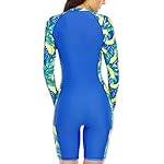 Halcurt Women's Boyleg One Piece Rash Guard with Built in Bra Zip Front UPF50+ Long Sleeve Full Body Surfing Swimsuit - Image 2
