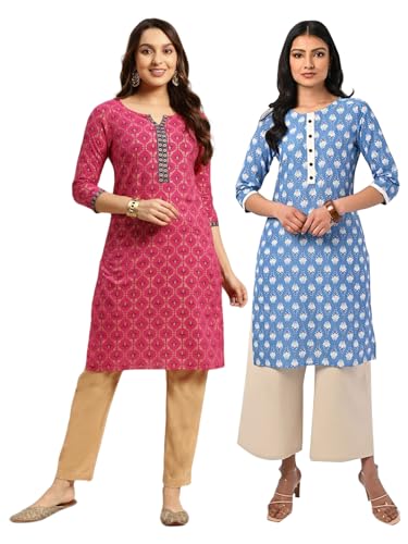 Kurti droit 100% coton femme rangita, tunique ethnique kurta traditionnelle