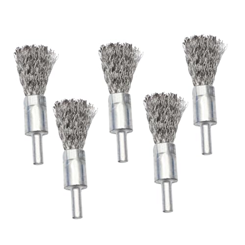 PRETYZOOM 5 piezas Cepillo de Alambre de Acero Inoxidable Cabezal para Taladro Eléctrico Cepillo Giratorio Manual para Limpieza Pulido y Desoxidación Accesorio Duradero para Superficies