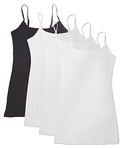 4 Pack Active Basic Women's Basic Tank Top (S-Wh/Wh/Wh/Bk)