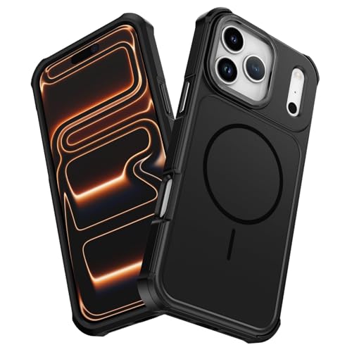 For IPhone 17 / 17 Pro/Air / 17 Pro Max / 17 E �p �}�O�l�b�g�J�o�[ ? �l���ϏՌ��ی�P�[�X�A�X�����E���G��̗ǂ��w��h�~�J�o�[�A���C�����X�[�d�Ή�,17,Black