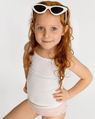 MeMoi 3 Pack Lightweight Girls Camisole, Cotton Blend Cami Top for Girls - Sizes 2 to 124