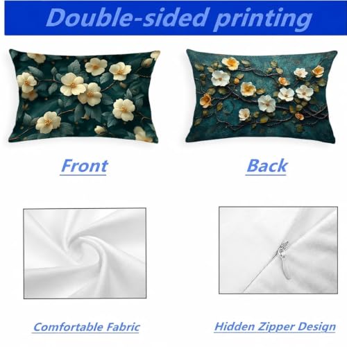 Housse de coussin 50x60 fleur imperméable pour décorer le salon