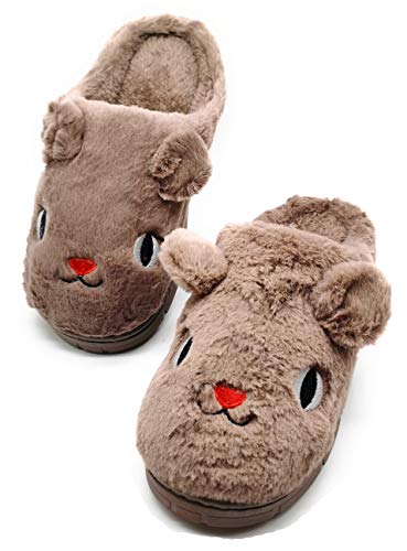 Zapatillas De Estar por Casa Mujer Babuchas Peluche Invierno Pantuflas Antideslizantes Calido Termico Comodo Algodón