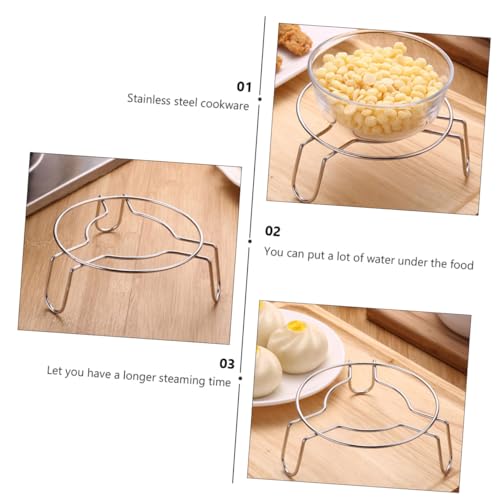 Abaodam 4個 不錆ステンレス製点蒸しラック 耐熱 食洗機対応 キッチン調理補助 コンパクト丸型蒸し台 圧力鍋対応クッカースタンド