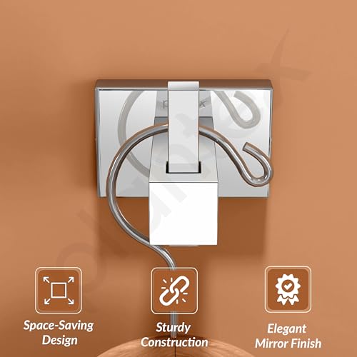 Image of Plantex Stainless Steel Robe Hook /Cloth-Towel Hanger /ccloth Hanger for Bathroom wall Bathroom Accessories - Nexa (Chrome)