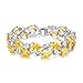 EVER FAITH® Silver-Tone Lady Tear Drop Yellow CZ Tennis Bracelet
