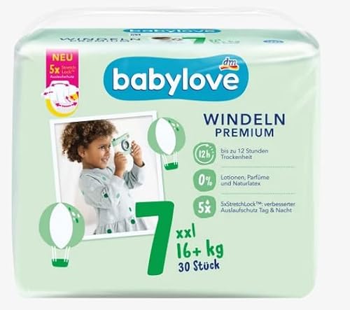 babylove Windeln Premium Gr. 7 XXL 16+ kg, 30 Stück