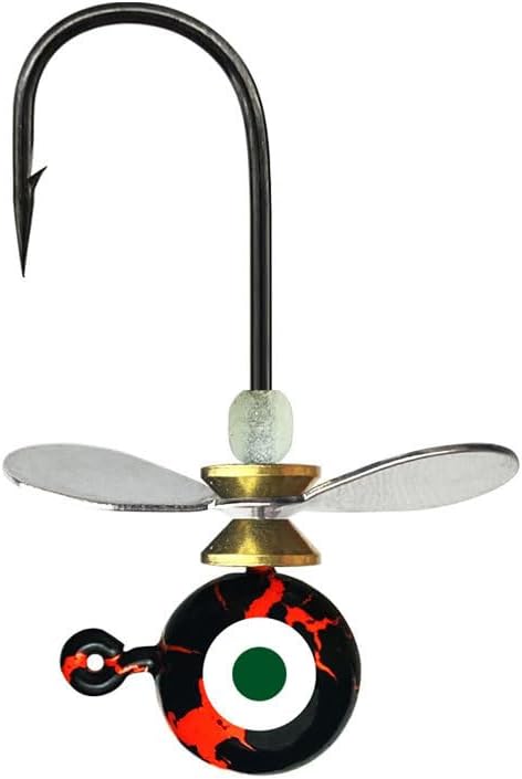 Pack of 20 Propeller Round Ball Jig Heads Hook for Crappie Walleye Bass 1/4oz 3/8oz
