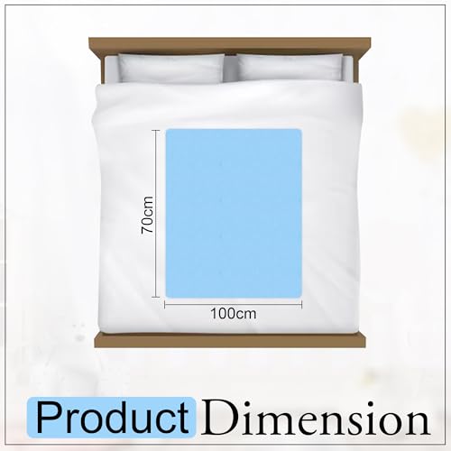 Image of GLUN Quick Dry Absorbent Baby Bed Sheet for Mattress Protector, Pack of 1 Baby Blue Bed Sheet, Size 70x100cm, Waterproof, Quick Drying Material, Anti-Itching Cloth