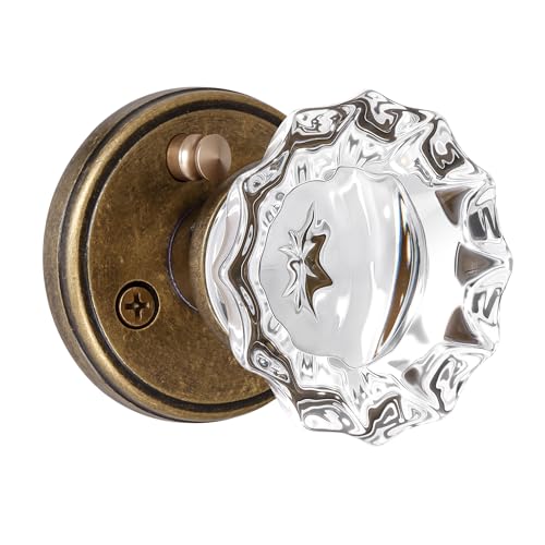 Antique Brass Door Knobs Glass Door Knob Interior Privacy Door Knob for Bed