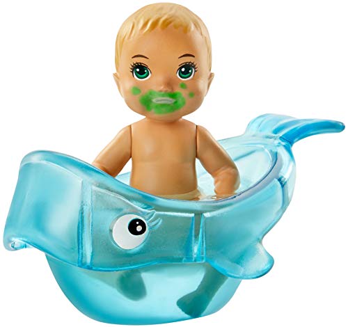 Barbie Skipper Babysitters Inc. Feeding And Bath-Time Playset With Color-Change Baby Doll, Tub And 6 Accessories #TOP2