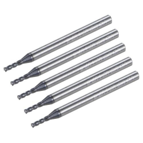 Image of uxcell 5pcs End Mill 1 /16 inch x 3 /16 inch 4 Flutes Spiral Helical Groove Tungsten Steel Straight Shank CNC Milling Bits for Aluminum Steel Cutting Metalworking