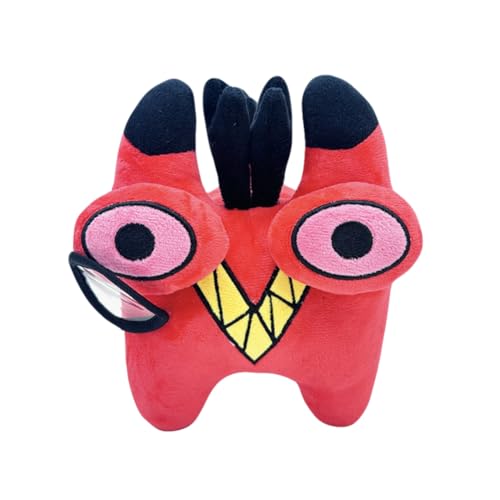 Hellaverse Hotel Plush, 7.48 Inch Alastor Spectacled Plushies Toys, Soft Stuffed Hellaverse Hotel Character Figure Doll for Fans, Stuffed Cartoon Figure Doll for Adult Kids Boys Girls