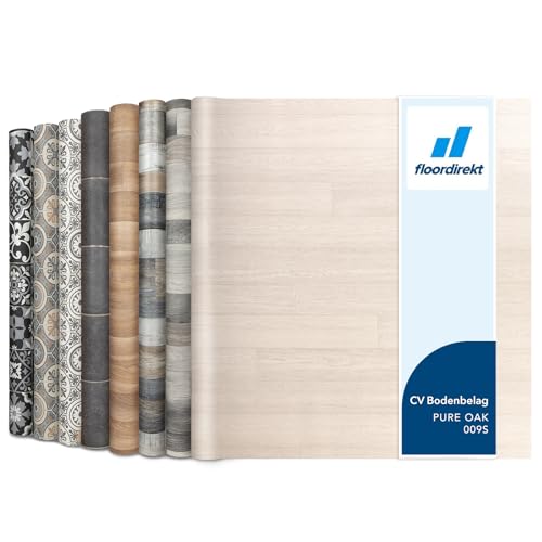 Floordirekt Atlantic Pure Oak 009S - Suelo de vinilo para cocina y balcón, se vende por metros, efecto madera o baldosa, resistente y fácil de limpiar, madera de roble, 100 x 100 cm