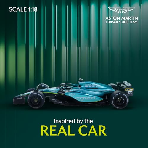 Image of LUPPA Formula 1 AMR 23 Model kit - 1:18 Scale Racing F1 AMR 23 Aramco Model Inspired by Fernando Alonso & Lance Stroll Building kit, Collectible diecast, 140 Pieces