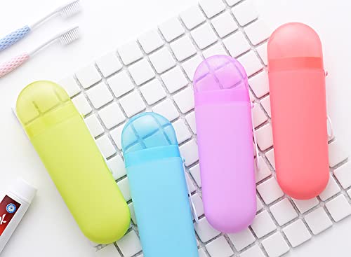 Prostuff.in Plastic Store Portable Toothbrush, Tongue Cleaner Holder Case Traveling, Outdoor, Use To Storage & Carry Case Storage Box Cover Organizer (Pack of 2), Multi-coloured 1