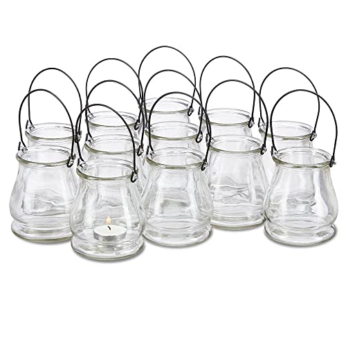 GlasArt Windlicht Glas Laterne 10cm hoch 24 St./Karton Menge Eventdekoration Hochzeit Cover