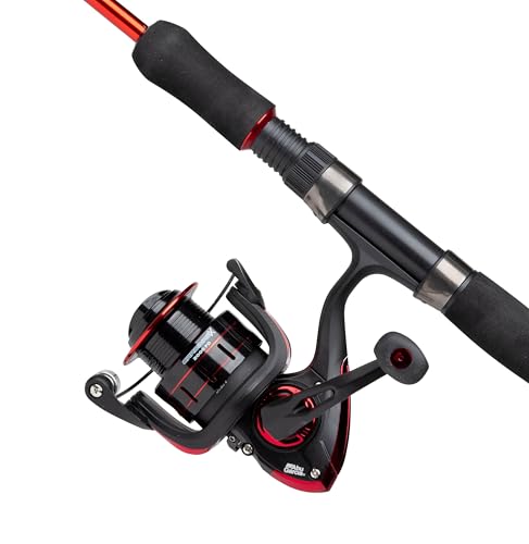 Abu Garcia Cardinal X Combo Ensemble Canne et Moulinet Spinning pour la pêche des carnassiers au leurre en Eau Douce 1,83 m/5-25 g Noir/Rouge