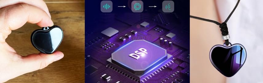 Dictáfono Q66 en Forma de Corazón | USB 8GB | Audio HD 3072kbps, Reducción de Ruido, activación por Voz