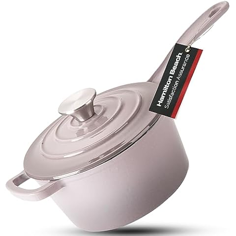 Hamilton Beach Enameled Cast Iron Sauce Pan 2-Quart Cover