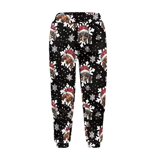 Girls Athletic Christmas Sweatpants for Boys High Waisted Jogger Pants