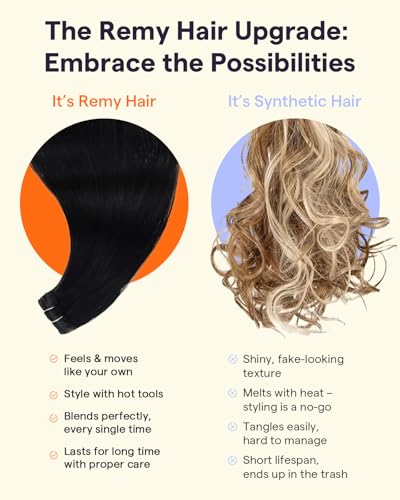 Image of Full Shine Jet Black Clip in Extensions, 10 Inch 3 Pcs 60g | Lightweight Clip in Hair Extensions Real Human Hair, Straight for Thin Hair, Lightweight Comfortable Wear