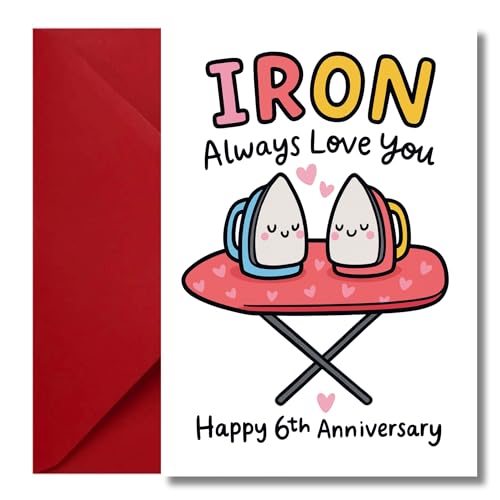 LimaLima 6th Wedding Anniversary Card Iron Gift For Him & Her