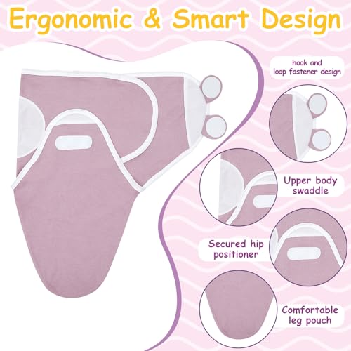 Image of Ramede 6-Pack Preemie Baby Swaddle Blankets with Hats, Breathable 100% Cotton Baby Swaddles, Suitable for Preemie Babies and Newborns, Soft Cotton, Adjustable(Tree,Purple)