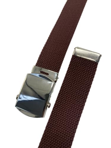 Canvas Web Belt with Nickel Buckle - Military & Golf Belt, Up to 45" Waist, Nickel Buckle3