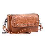 【Haute qualité】: sac à épaule de téléphone cellulaire est fait de cuir PU, le cuir adopte la conception imprimée pour mettre en évidence la personnalité et le goût. Les serrures métalliques de haute qualité donnent un charmant lustre métallique. Avec les impressions du corps du sac se complètent, montrant élégance