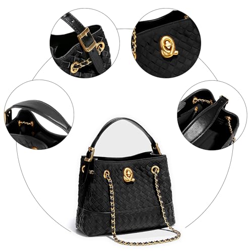 Bolsa Tote pequeña para mujer JBRUN en gamuza tejida miniatura 4