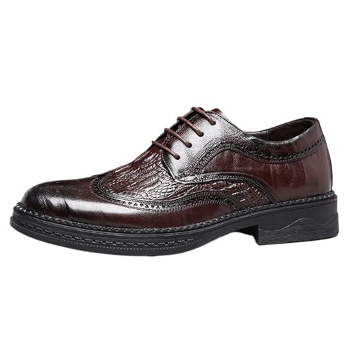 Men's Business Casual Shoes Classic Oxford Shoes Italian Handmade Leather for Weddings & Tuxedo