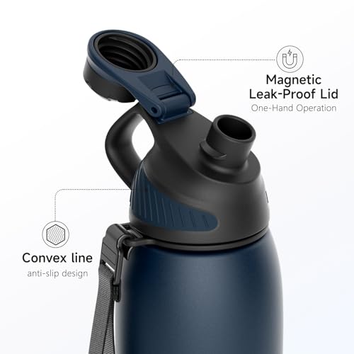 Image of Fjbottle Insulated Stainless Steel Water Bottle, 32 Oz Leakproof Water Bottles, Ice Reusable Tumbler, Double Wall Vacuum Jug, Lightweight Durable for Traveling & Sports, Workout, 32oz