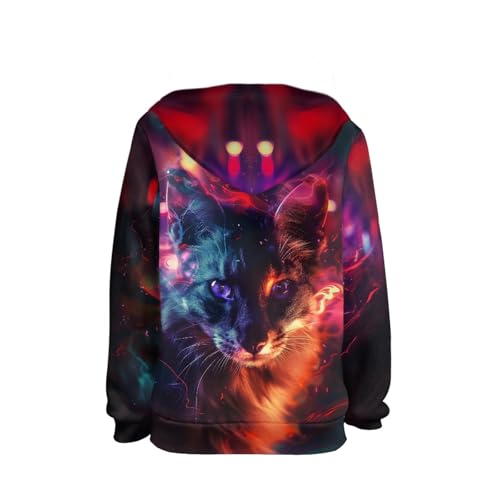 Image of GLUDEAR Teen Boys Girls Novelty Animal Galaxy Hoodies Sweatshirts Pullover