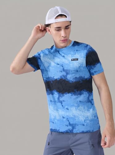 Image of TECHNOSPORT Men's Slim Fit Full Sleeve Round Neck T-Shirt, Double Cool Quick Dry Moisture Wicking Stretchable Sports Gym and Casual Wear