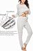 Ekouaer Damen Thermo Stillpyjama Set Langarm Umstands Pyjama Nightwear Stillschlafanzug zweiteiliges Nachtwösche für Schwangerschaft Hellgrau Streifen S