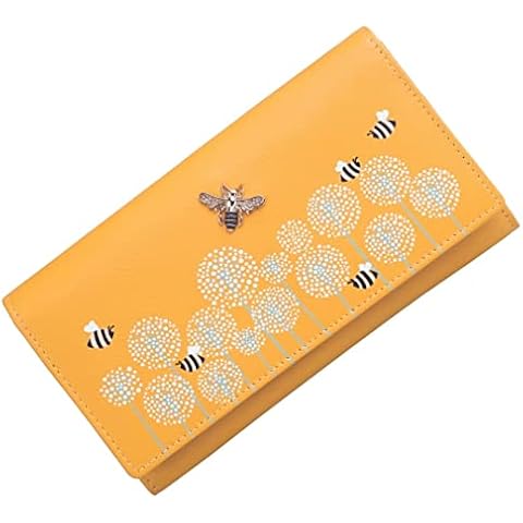 Mala Leather Bumble Bee RFID Purse - Moonflower Cover