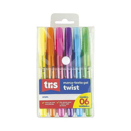 Marca Texto Tris Gel Twist 6 Cores