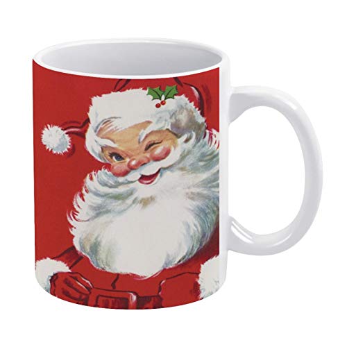 Vintage Christmas Jolly Winking Santa Claus 11 Oz Funny Coffee Mugs-Tea Mugs & Coffee Cups- Inspirational Gifts And…