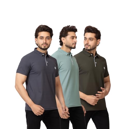 Image of OSCILLATE Summer Casual Wear Polycotton Polo Tshirt || Collared Neck Half Sleeve Solid T-Shirt for Men