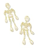Kendra Scott Skeleton Statement Earrings in 14k Gold-Plated Brass, Fashion Jewelry for Women, Ivory Mother-of-Pearl